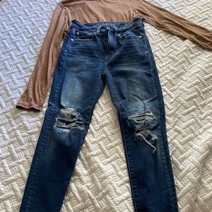 American Eagle super high rise jeggings size 2 x short (super stretch)